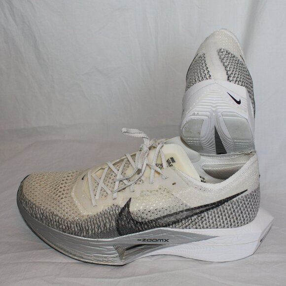 Nike ZoomX VaporFly 3 Running Shoes White/Particle Grey Metallic Men's Sz12.5 - Picture 8 of 16